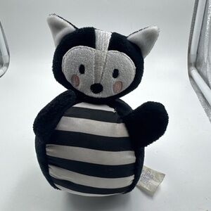 Boppy “Sammy Skunk” Rattle Ball crinkle Jingle plush stuffed animal toy 5.5”